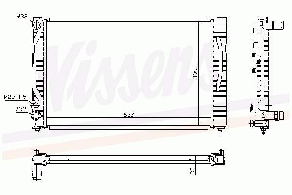 60491A Nissens radiador de esfriamento de motor