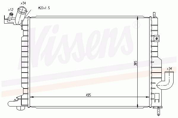 Radiador de esfriamento de motor 63082 Nissens