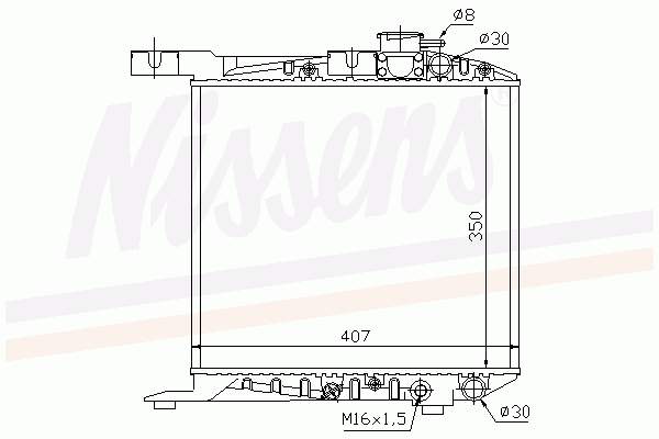 Radiador de esfriamento de motor 62280 Nissens