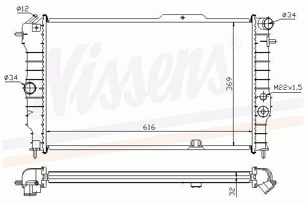 Radiador de esfriamento de motor 63063A Nissens