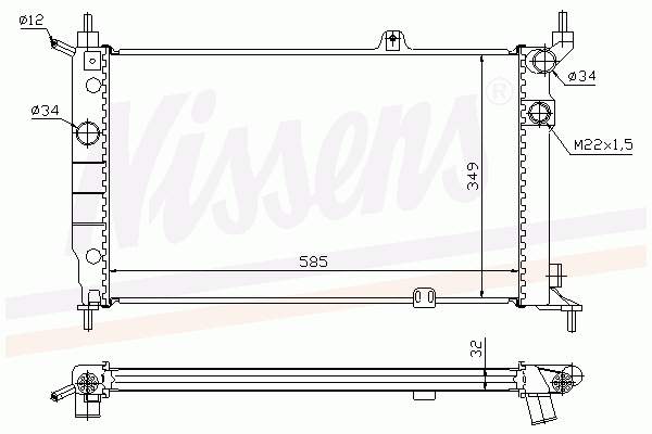 1300147 Opel radiador de esfriamento de motor