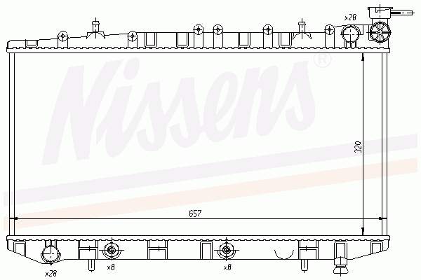 2146060Y00 Nissan radiador de esfriamento de motor