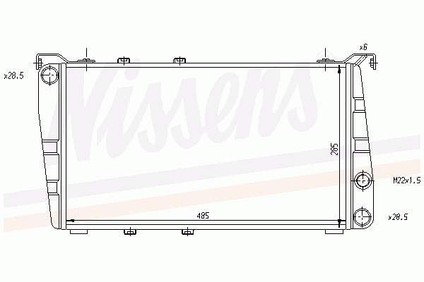 Radiador de esfriamento de motor 64010 Nissens