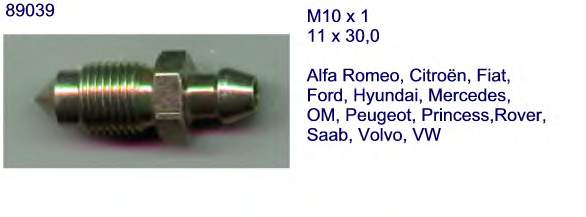 Штуцер прокачки суппорта тормозного заднего NK 89039 цена, от 0.88 USD