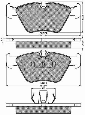 Sapatas do freio dianteiras de disco BMW 3 E46