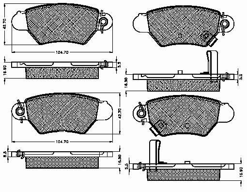 Sapatas do freio traseiras de disco Opel Corsa F08, F68
