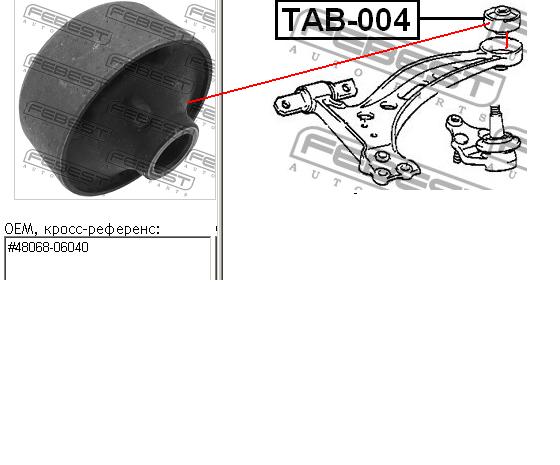 T24C02WB RBI bloco silencioso dianteiro do braço oscilante inferior