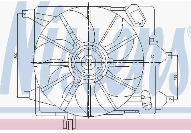 D8R009TT Thermotec difusor do radiador de esfriamento, montado com motor e roda de aletas