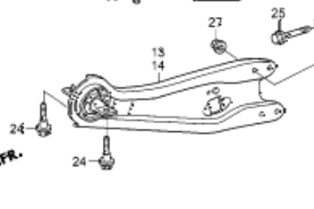 Braço oscilante (tração) longitudinal inferior direito de suspensão traseira para Honda Pilot 