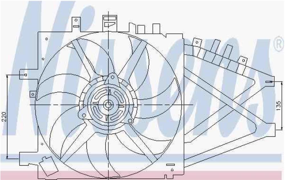 47311 NRF ventilador elétrico de esfriamento montado (motor + roda de aletas)