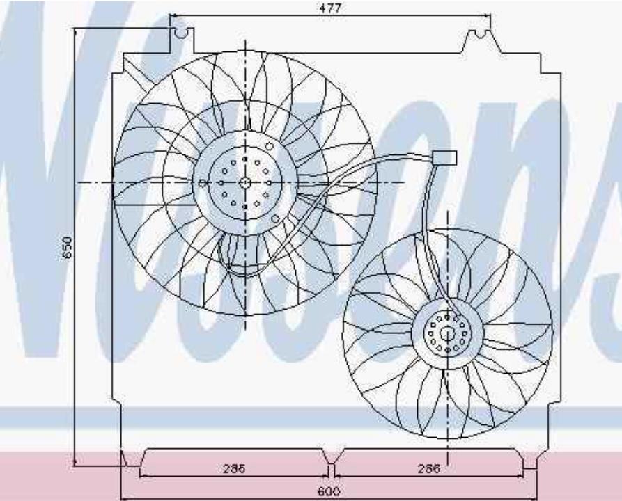 Ventilador elétrico de esfriamento montado (motor + roda de aletas) para KIA Sorento (JC)