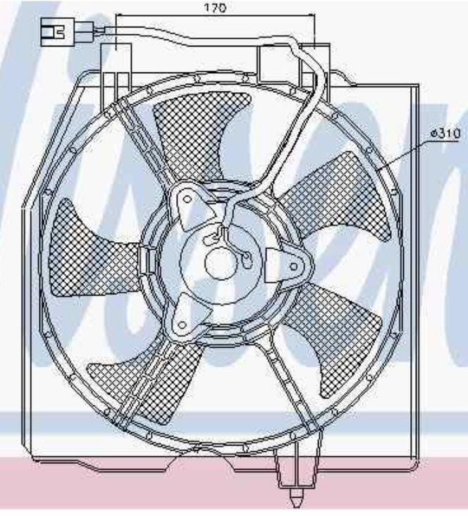 Ventilador elétrico de aparelho de ar condicionado montado (motor + roda de aletas) para Mazda 323 (BJ)