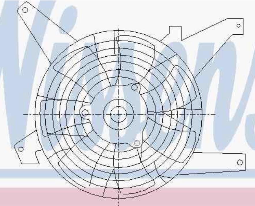 85383 Nissens difusor do radiador de aparelho de ar condicionado, montado com roda de aletas e o motor