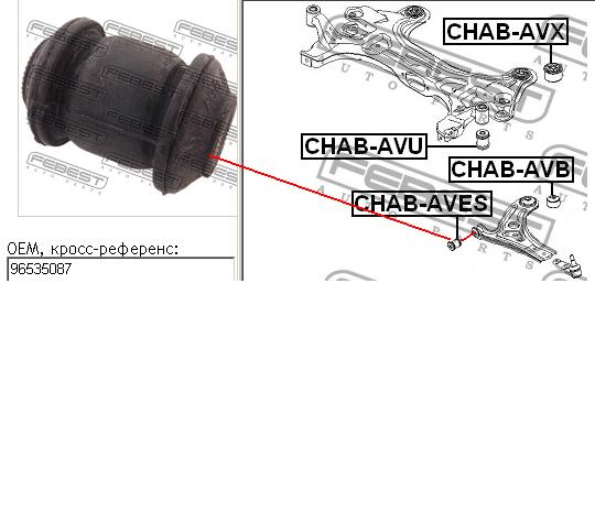 CHABAVES Febest bloco silencioso dianteiro do braço oscilante inferior