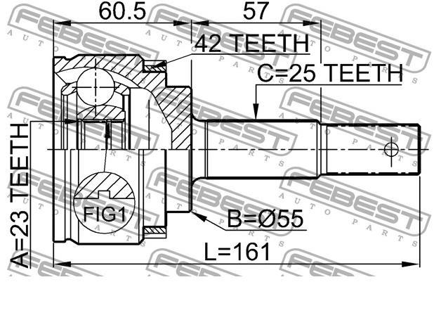 BB5762 Posterparts junta homocinética externa dianteira