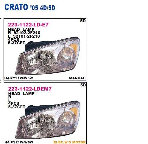 Фара правая ZKA111020R Signeda