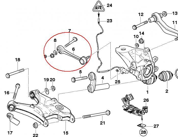 33326774796 BMW braço oscilante superior esquerdo/direito de suspensão traseira