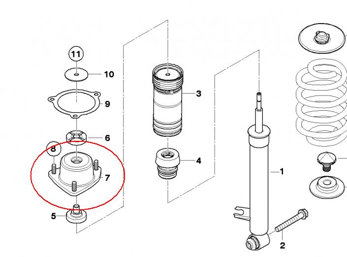 33526773238 BMW suporte de amortecedor traseiro