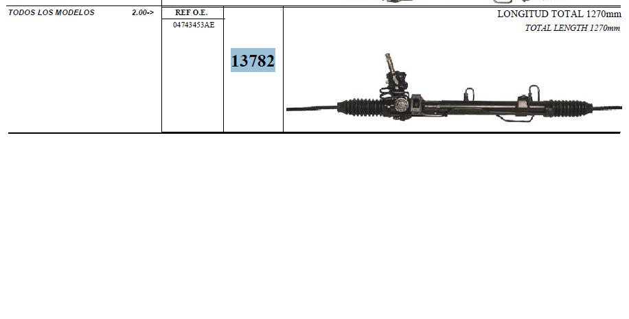 13782 Sercore cremalheira da direção