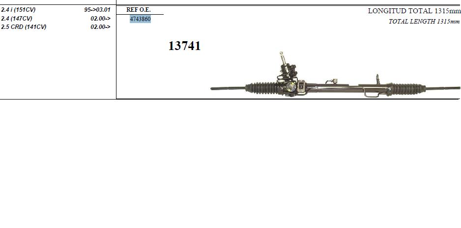 4743860 Chrysler cremalheira da direção