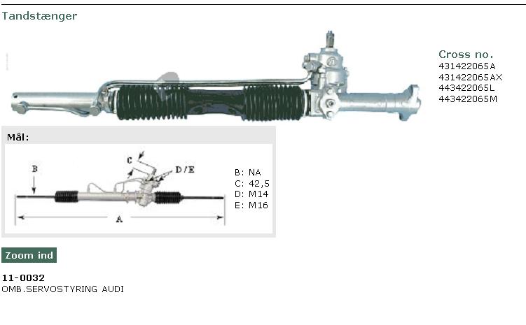 431422065 VAG cremalheira da direção