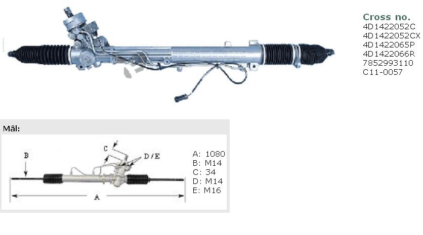 4D1422069KV VAG cremalheira da direção