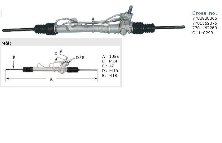 Рулевая рейка 7701467263 Renault (RVI)