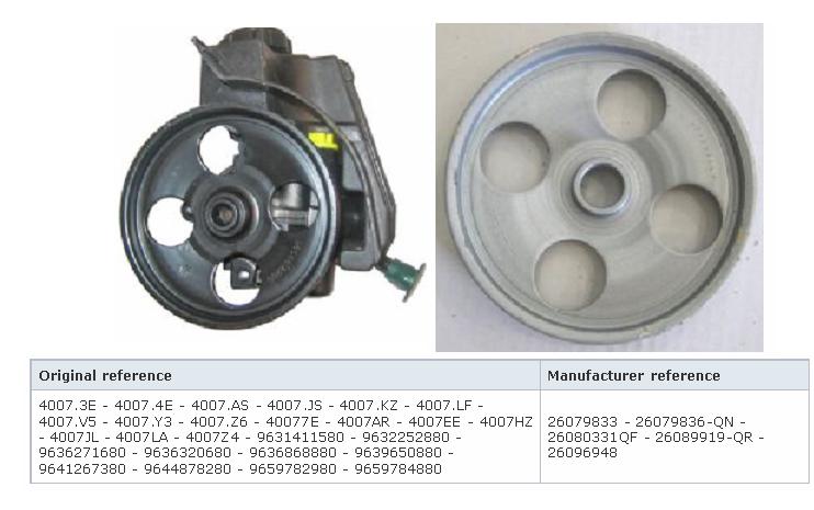 00004007AS Peugeot/Citroen bomba da direção hidrâulica assistida