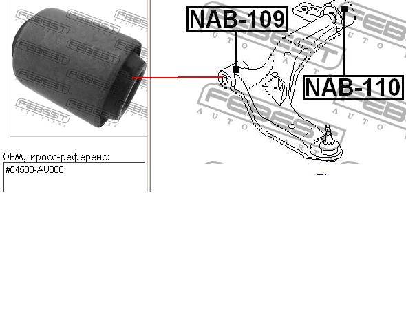 NS0681 Polycraft bloco silencioso dianteiro do braço oscilante inferior