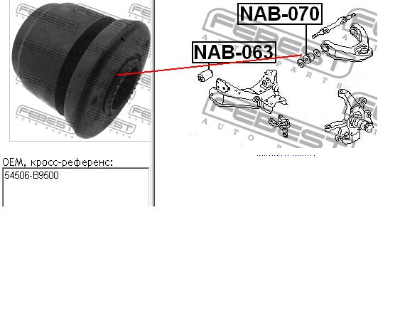Bloco silencioso dianteiro do braço oscilante superior para Nissan Terrano (R20)