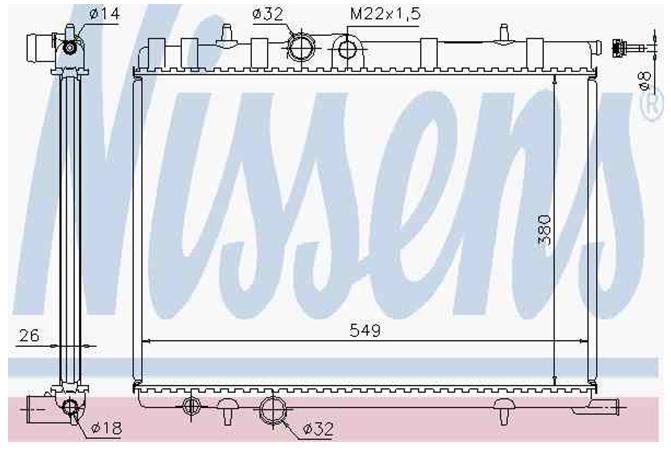 63502A Nissens radiador de esfriamento de motor