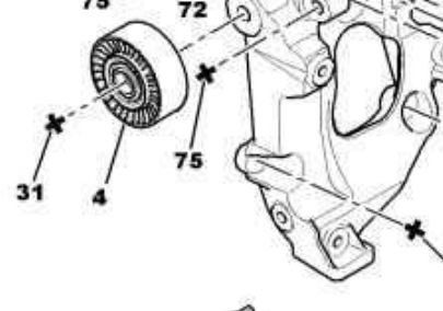 5751G1 Peugeot/Citroen rolo parasita da correia de transmissão