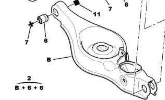 5175EA Peugeot/Citroen braço oscilante inferior direito de suspensão traseira