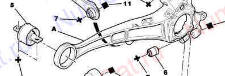 Braço oscilante (tração) longitudinal inferior esquerdo de suspensão traseira para Citroen C-Crosser (EP)