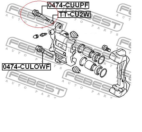 0474-CUUPF Febest направляющая суппорта переднего верхняя