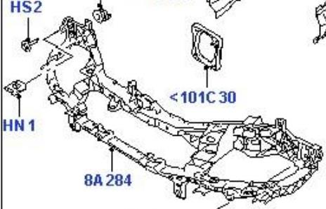 1329842 Ford suporte do radiador montado (painel de montagem de fixação das luzes)