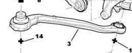 Braço oscilante (tração) longitudinal inferior direito de suspensão traseira para Citroen C5 (RD/X7)