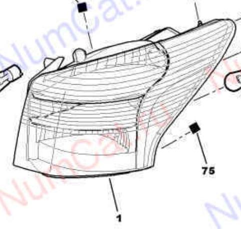 Lanterna traseira direita externa para Peugeot 407 (6E)