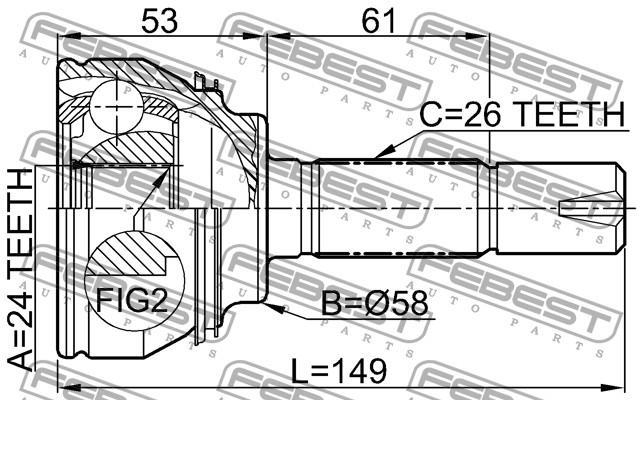 4341012510 Toyota junta homocinética externa dianteira