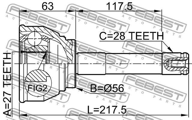 MI14 Hyundai/Kia junta homocinética externa dianteira