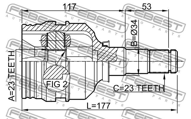 Junta homocinética interna dianteira para Toyota Avensis (T25)