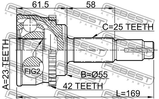 Junta homocinética externa dianteira para Nissan Sunny (Y10)
