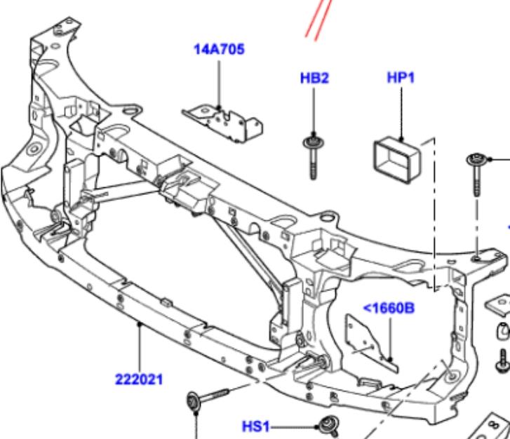 Suporte do radiador montado (painel de montagem de fixação das luzes) para Land Rover Discovery (L319)
