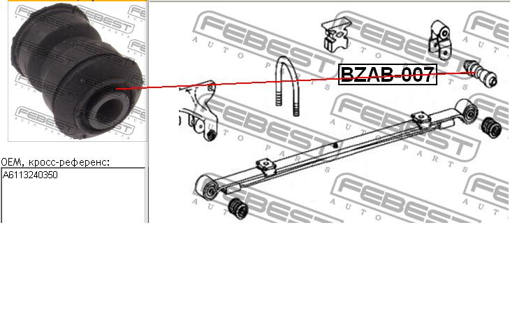 Bloco silencioso de argola da suspensão de lâminas para MERCEDES BENZ TRUCK TRUCK T1/TN (BM 611)