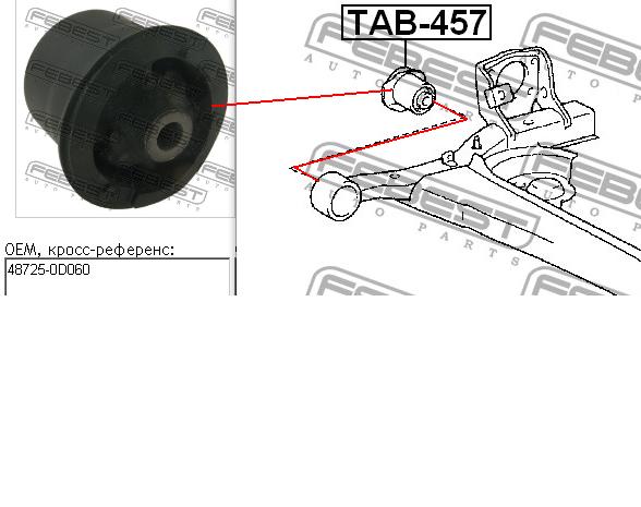 RU-2540 Japan Parts bloco silencioso de viga traseira (de plataforma veicular)