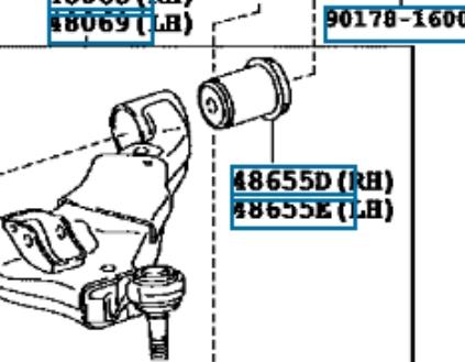 4865560050 Toyota bloco silencioso dianteiro do braço oscilante inferior