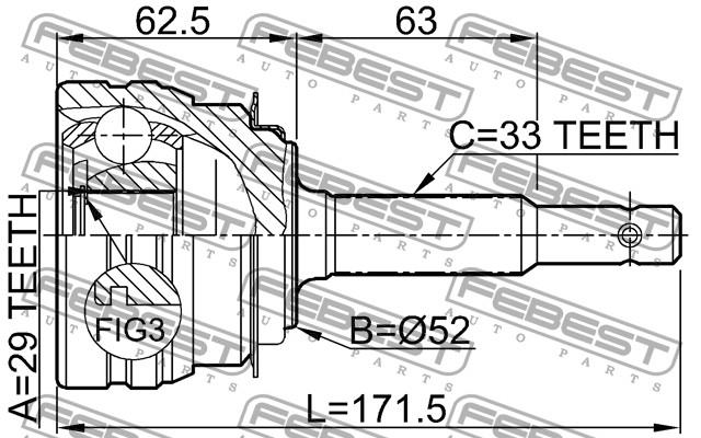 510736-a General Motors junta homocinética externa dianteira