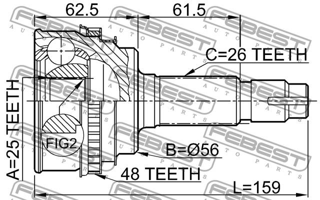 ADT38941B Blue Print junta homocinética externa dianteira