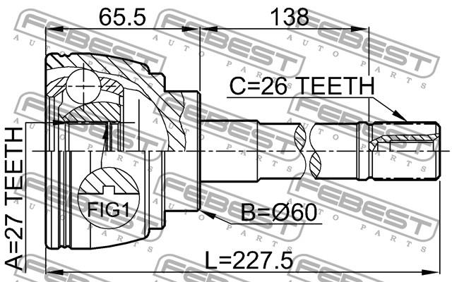 4341026040 Toyota junta homocinética externa dianteira