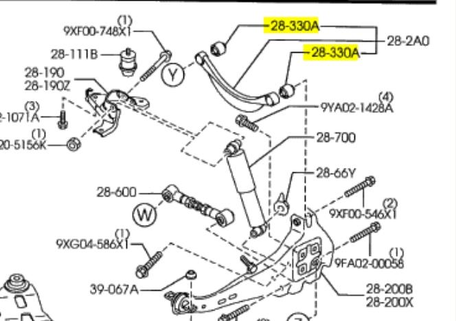 Bloco silencioso do braço oscilante superior traseiro para Mazda 6 (GG)